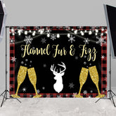 Lofaris Elk Wine Glass Glitter Lights Snow Winter Backdrops